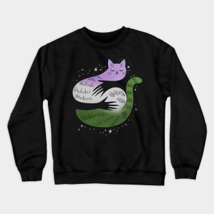 Genderqueer Cat Hug LGBT Pride Flag Crewneck Sweatshirt